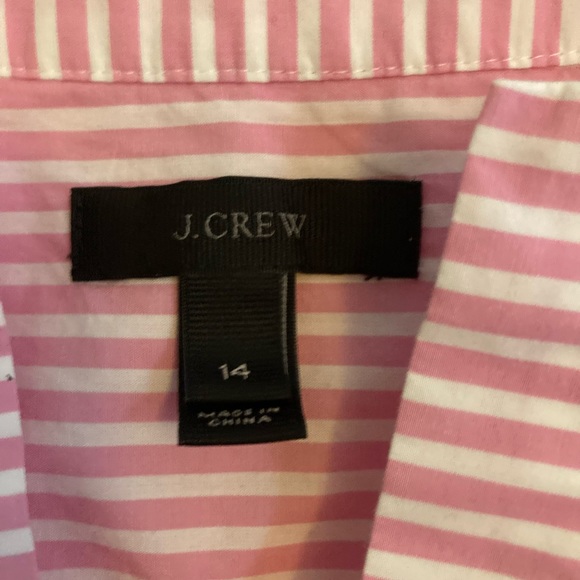 J. Crew Striped Bell Sleeve Blouse in Pink and White Size 14 - Picture 4 of 4